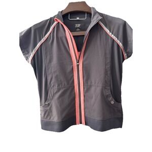 Tail Tech Women's L Short Sleeve Full Zip Activewear Pretty In Pink Pockets